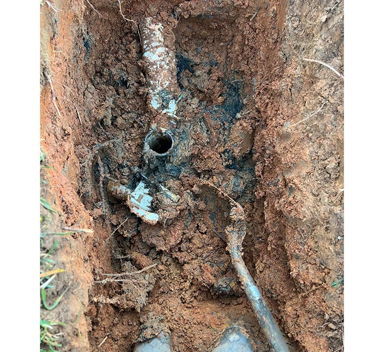 Before - emergency sewer line repair