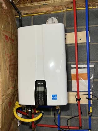 New gas line hot and cold water line and natural gas tankless water heater installation Johnson-City